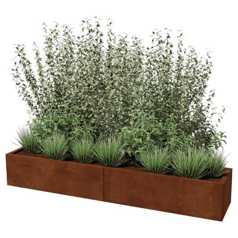 Jardinieră din oțel corten Texas xxl 200 x 40 cm