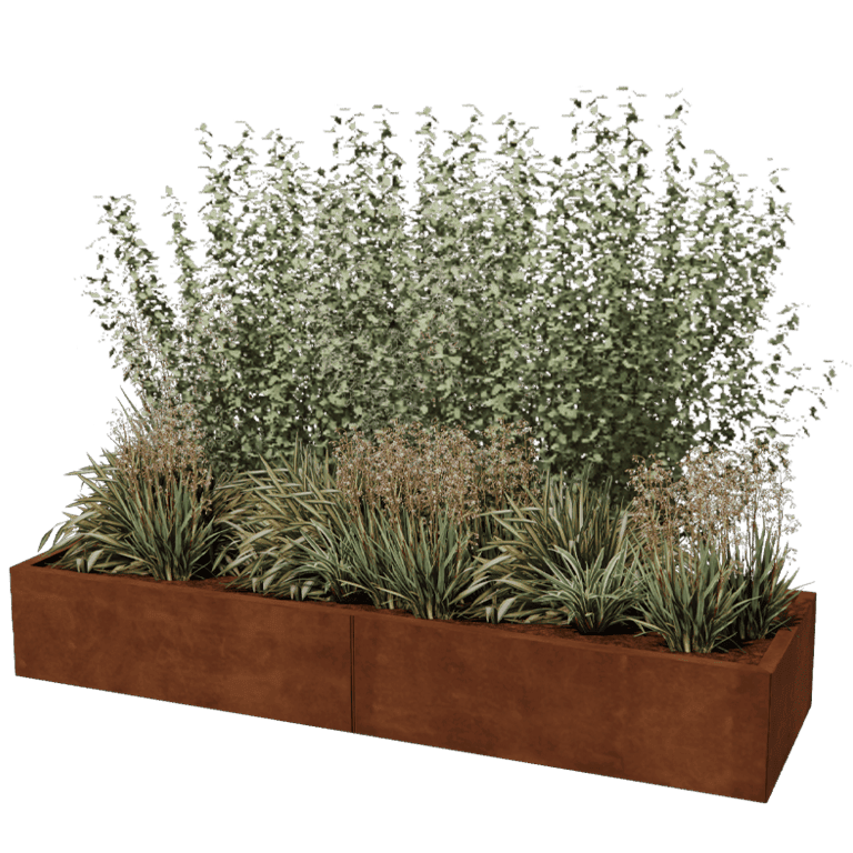 Jardinieră din oțel corten Texas xxl 200 x 60 cm