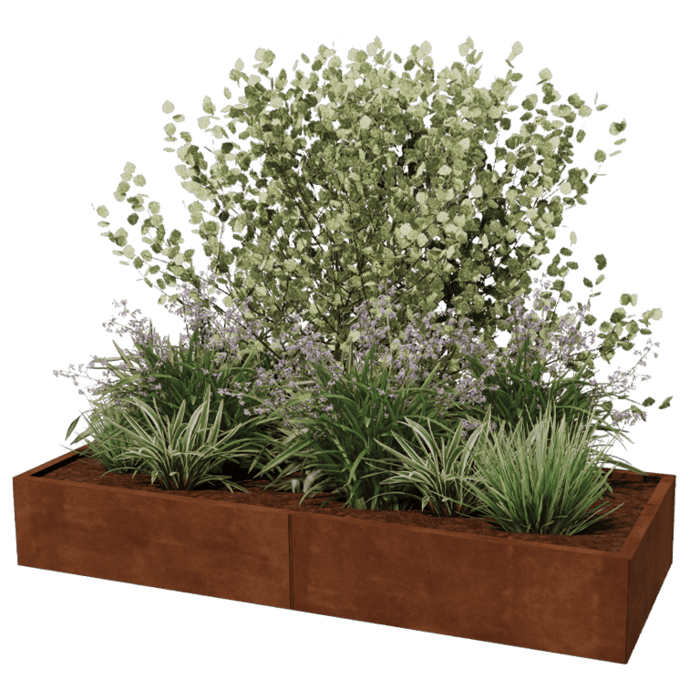 Jardinieră din oțel corten Texas xxl 200 x 80 cm