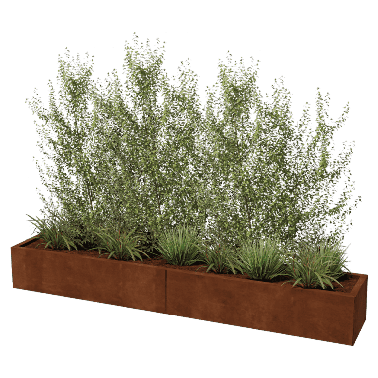 Jardinieră din oțel corten Texas xxl 240 x 40 cm