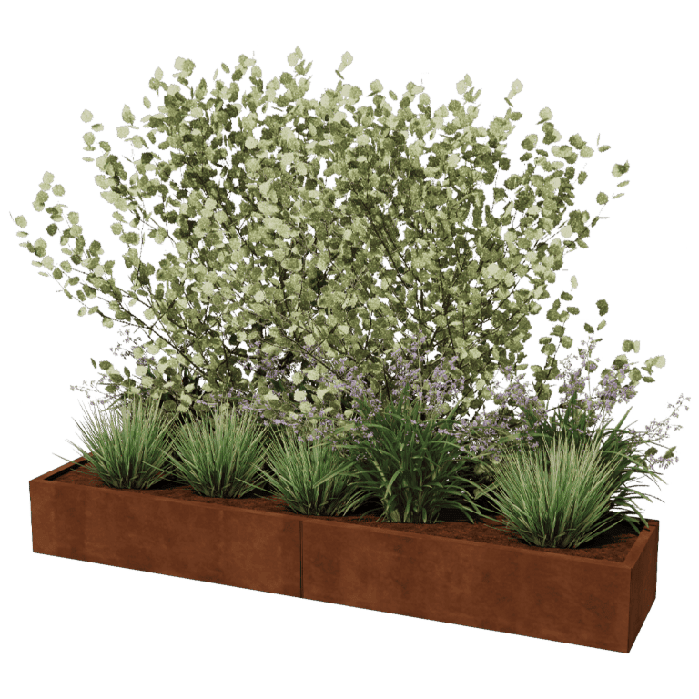 Jardinieră din oțel corten Texas xxl 240 x 50 cm