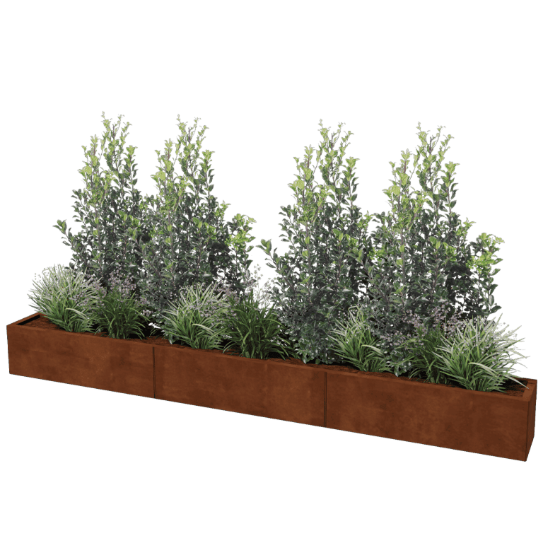 Jardinieră din oțel corten Texas xxl 300 x 30 cm
