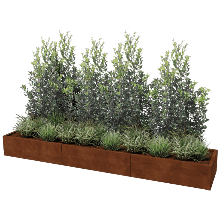 Jardinieră din oțel corten Texas xxl 300 x 60 cm