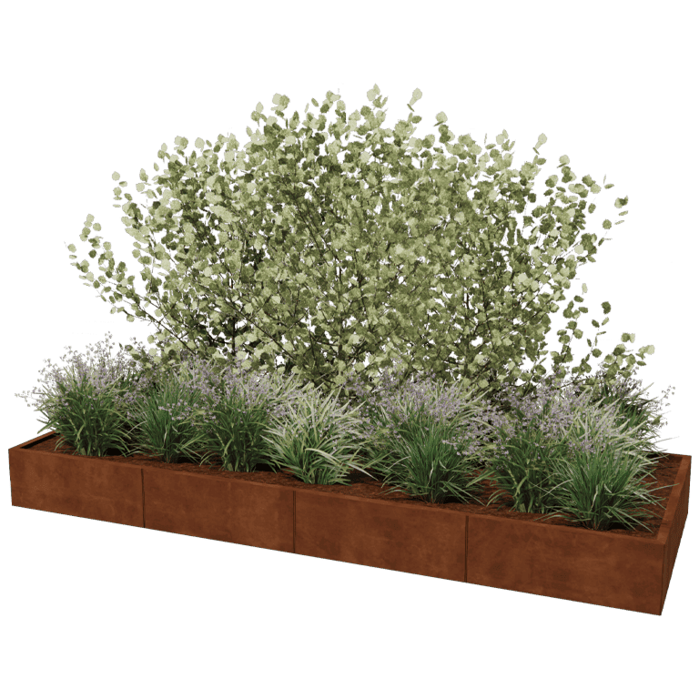 Jardinieră din oțel corten Texas xxl 320 x 120 cm