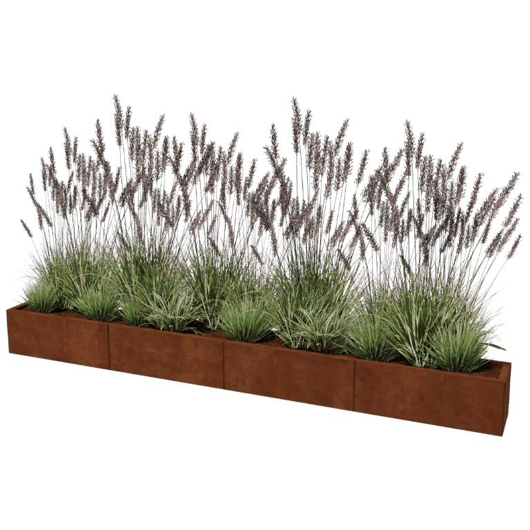 Jardinieră din oțel corten Texas xxl 320 x 30 cm