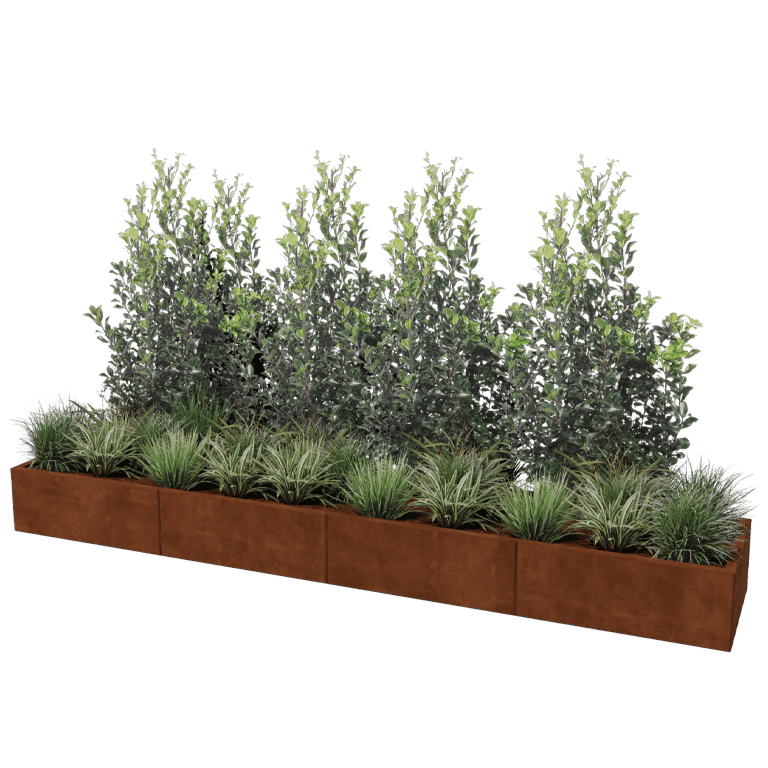 Jardinieră din oțel corten Texas xxl 320 x 60 cm