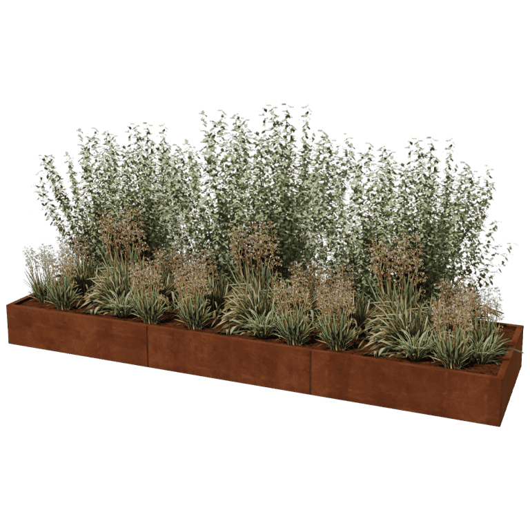 Jardinieră din oțel corten Texas xxl 360 x 100 cm