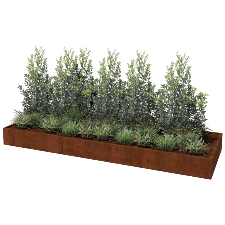 Jardinieră din oțel corten Texas xxl 360 x 120 cm