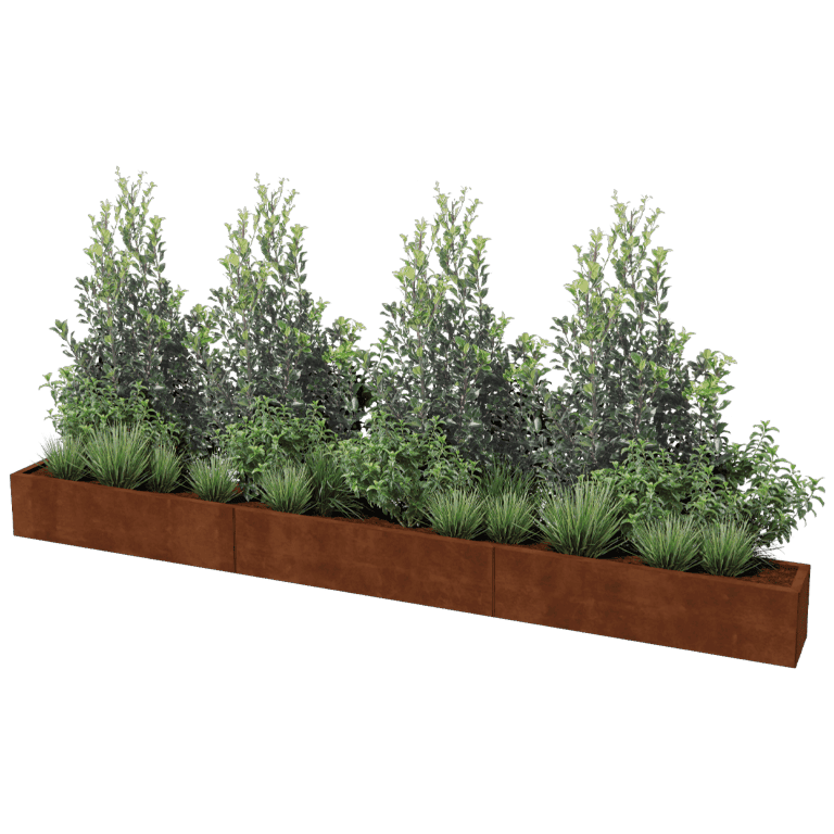 Jardinieră din oțel corten Texas xxl 360 x 30 cm