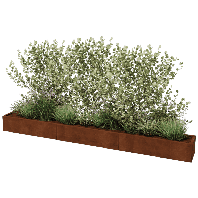 Jardinieră din oțel corten Texas xxl 360 x 40 cm