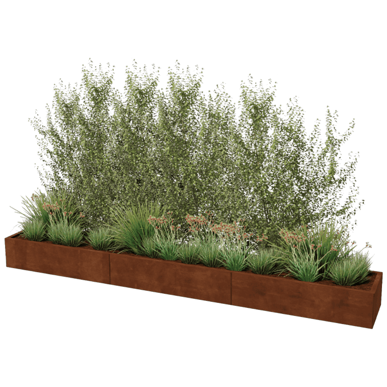 Jardinieră din oțel corten Texas xxl 360 x 50 cm