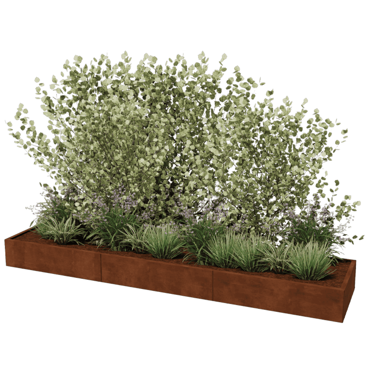 Jardinieră din oțel corten Texas xxl 360 x 80 cm