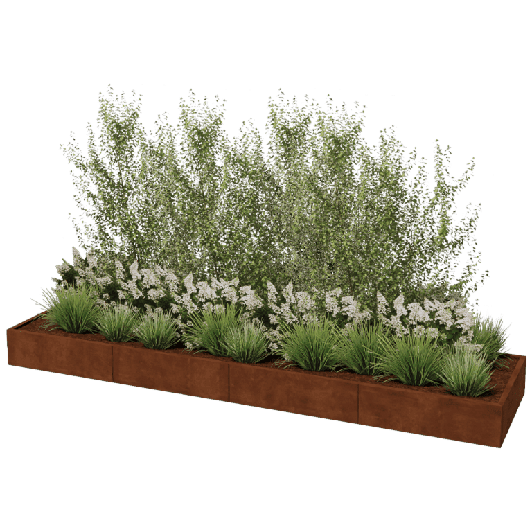 Jardinieră din oțel corten Texas xxl 400 x 100 cm