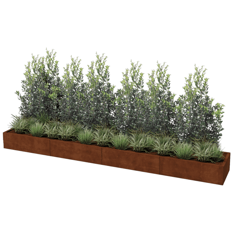 Jardinieră din oțel corten Texas xxl 400 x 60 cm