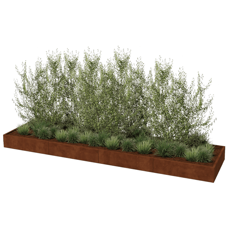 Jardinieră din oțel corten Texas xxl 480 x 120 cm