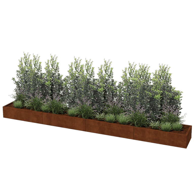 Jardinieră din oțel corten Texas xxl 480 x 60 cm