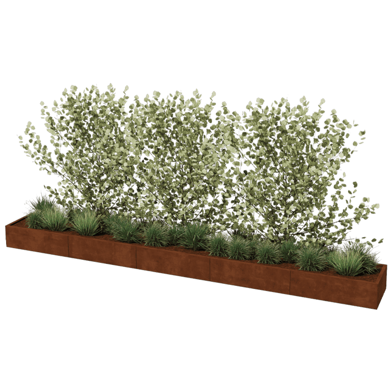 Jardinieră din oțel corten Texas xxl 500 x 60 cm