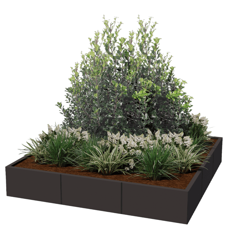 Jardinieră din oțel acoperit cu pulbere Miami xxl 180 x 180 cm