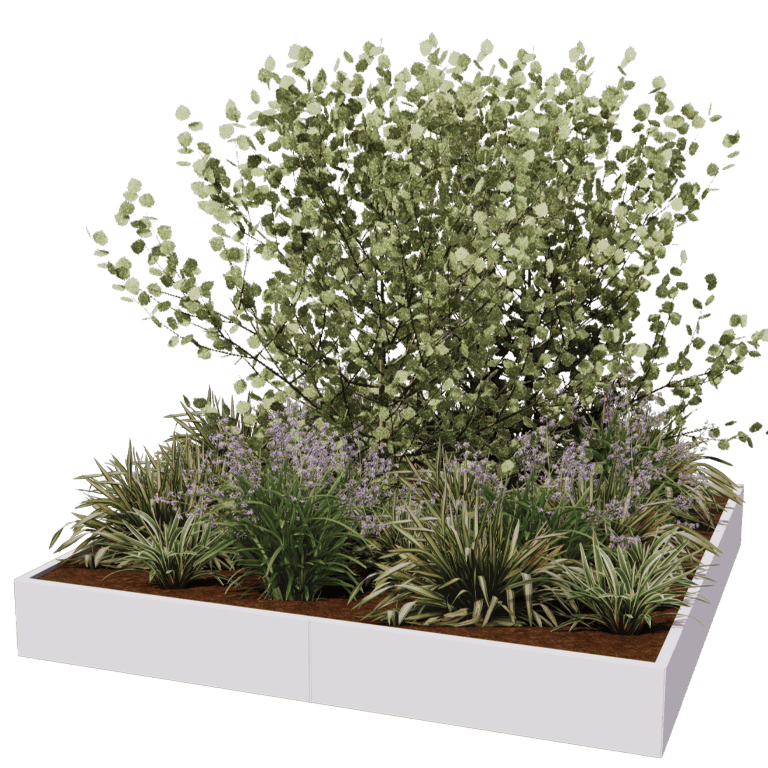 Jardinieră din oțel acoperit cu pulbere Miami xxl 240 x 240 cm
