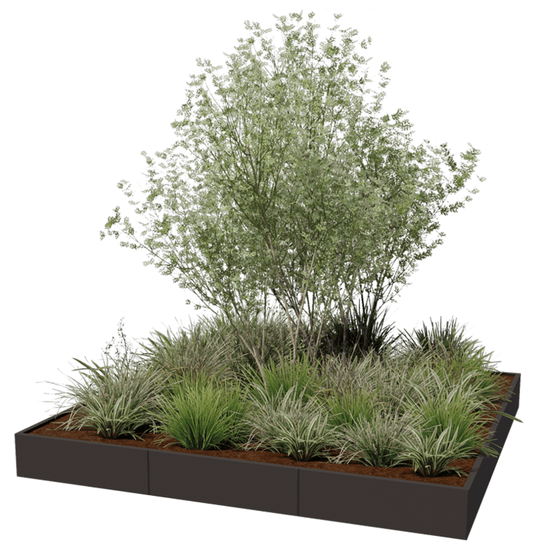 Jardinieră din oțel acoperit cu pulbere Miami xxl 300 x 300 cm
