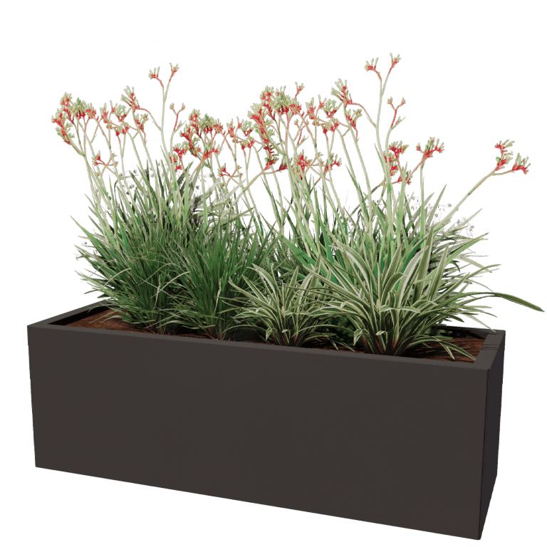 Jardinieră din oțel acoperit cu pulbere Texas 40 x 120 cm
