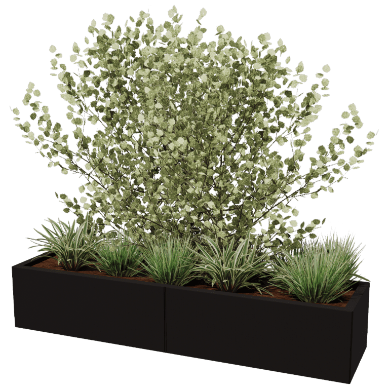 Jardinieră din oțel acoperit cu pulbere Texas xxl 160 x 40 cm
