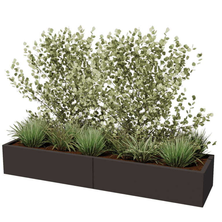 Jardinieră din oțel acoperit cu pulbere Texas xxl 200 x 50 cm