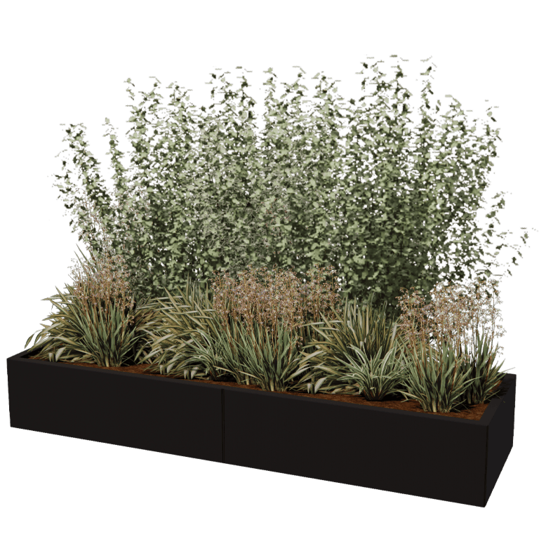 Jardinieră din oțel acoperit cu pulbere Texas xxl 200 x 60 cm