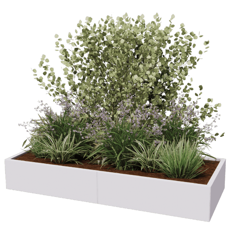 Jardinieră din oțel acoperit cu pulbere Texas xxl 200 x 80 cm