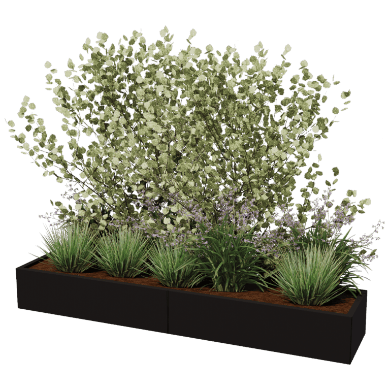 Jardinieră din oțel acoperit cu pulbere Texas xxl 240 x 50 cm