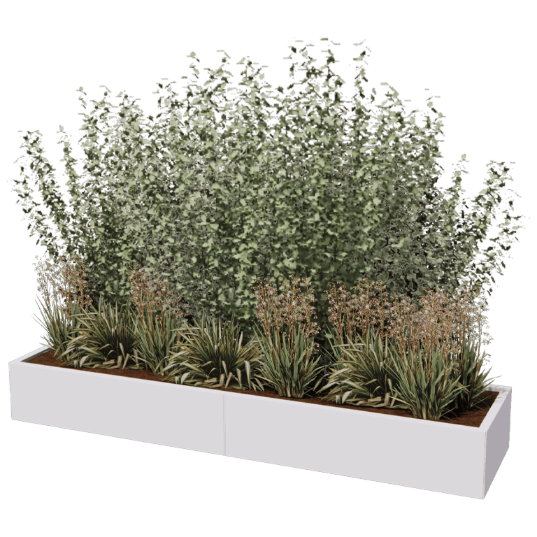 Jardinieră din oțel acoperit cu pulbere Texas xxl 240 x 60 cm