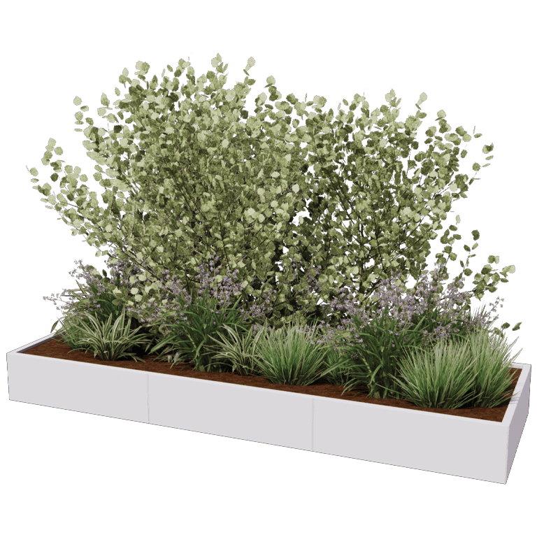 Jardinieră din oțel acoperit cu pulbere Texas xxl 300 x 100 cm