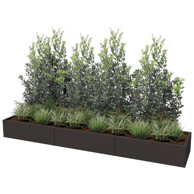 Jardinieră din oțel acoperit cu pulbere Texas xxl 300 x 60 cm