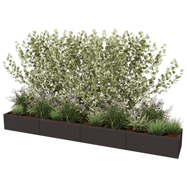 Jardinieră din oțel acoperit cu pulbere Texas xxl 320 x 50 cm