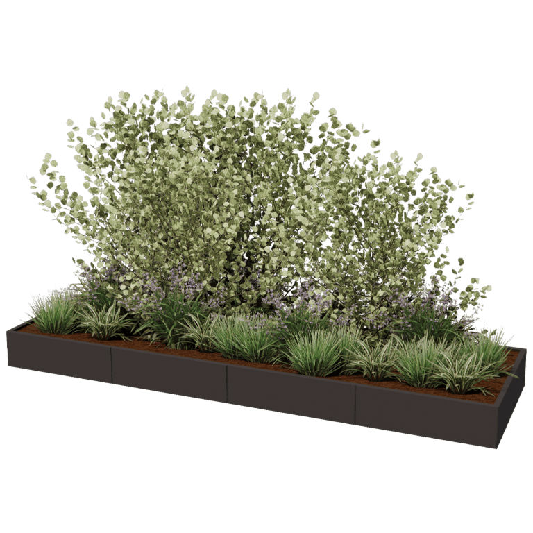 Jardinieră din oțel acoperit cu pulbere Texas xxl 400 x 120 cm