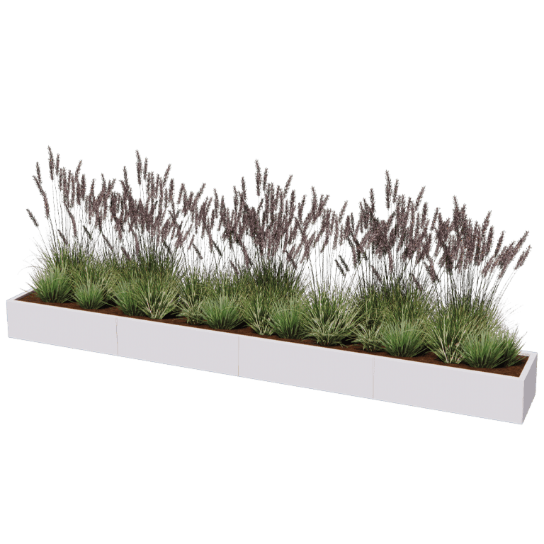 Jardinieră din oțel acoperit cu pulbere Texas xxl 400 x 50 cm
