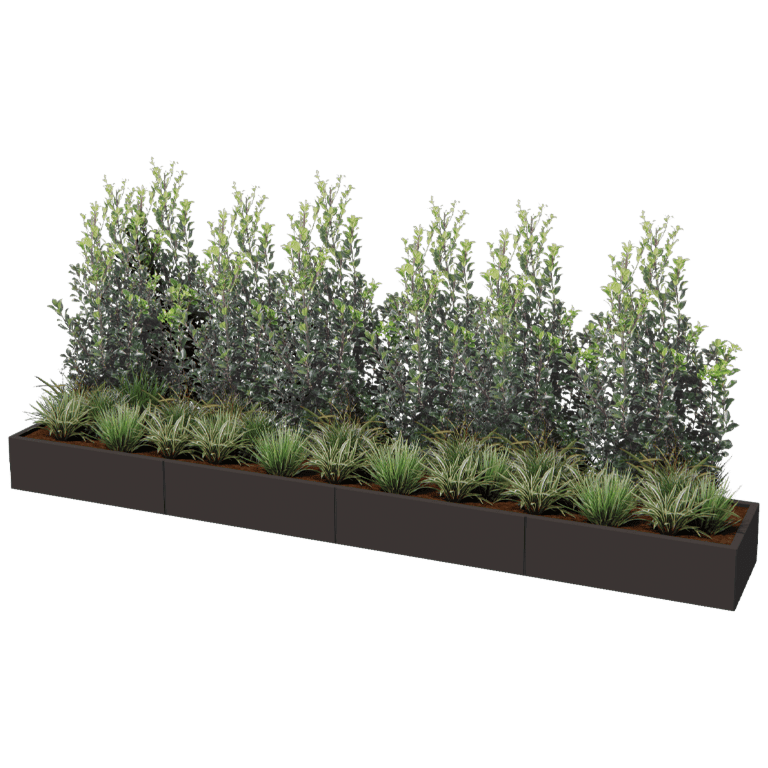 Jardinieră din oțel acoperit cu pulbere Texas xxl 400 x 60 cm