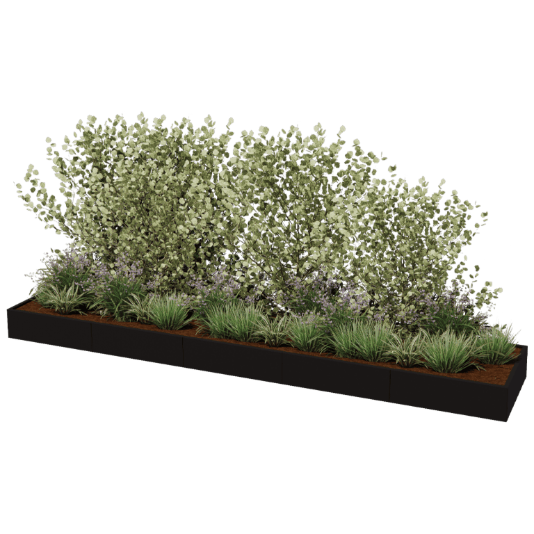 Jardinieră din oțel acoperit cu pulbere Texas xxl 500 x 100 cm