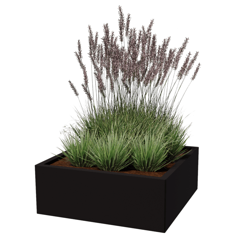 Jardinieră din oțel acoperit cu pulbere Miami 80 x 80 cm