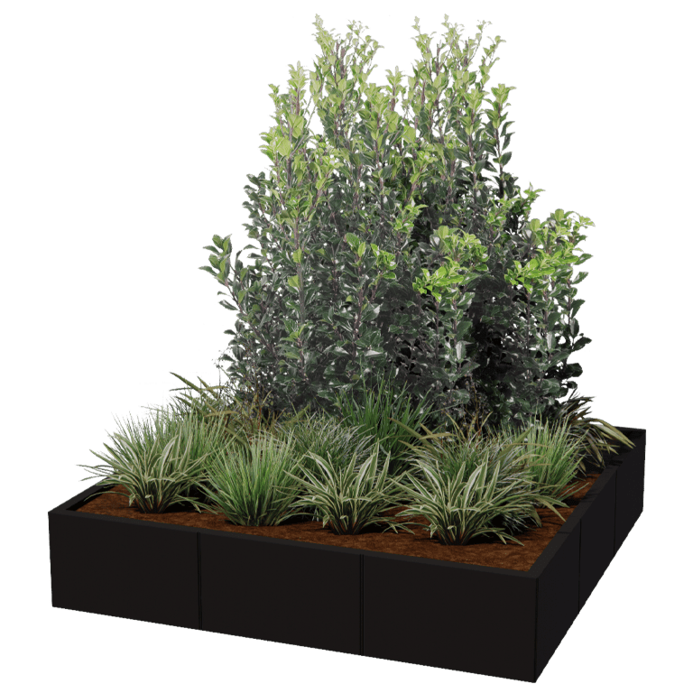 Jardinieră din oțel acoperit cu pulbere Miami xxl 150 x 150 cm