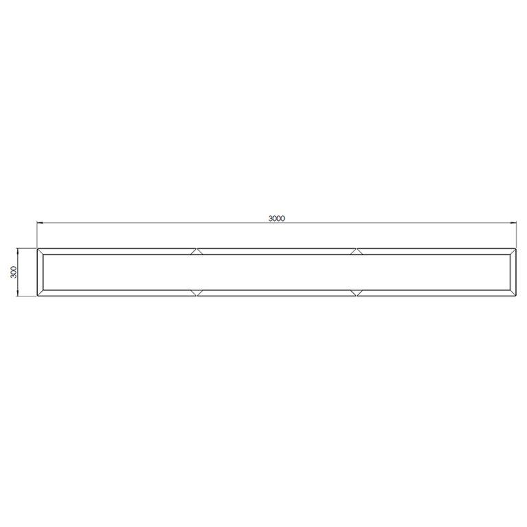 Jardinieră din oțel acoperit cu pulbere Texas xxl 300 x 30 cm
