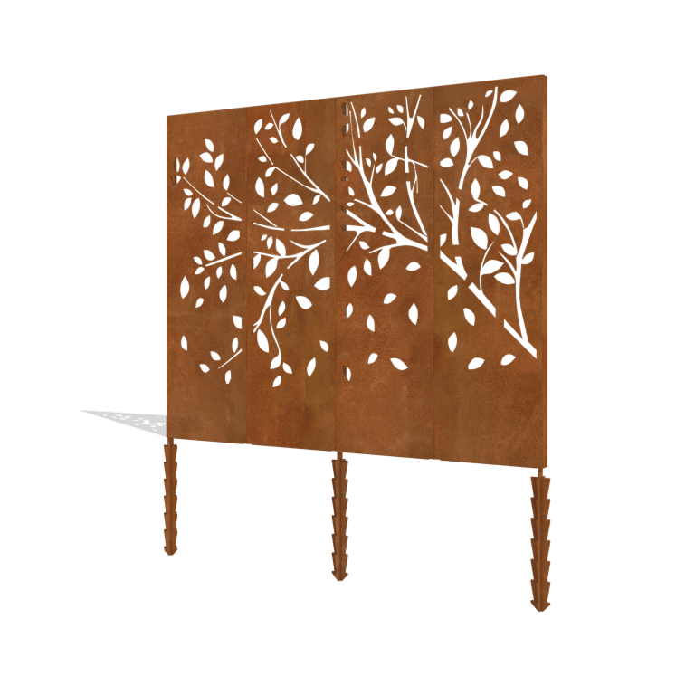 Set complet copac cu panouri din oțel Corten 240 x 6 x 190 cm