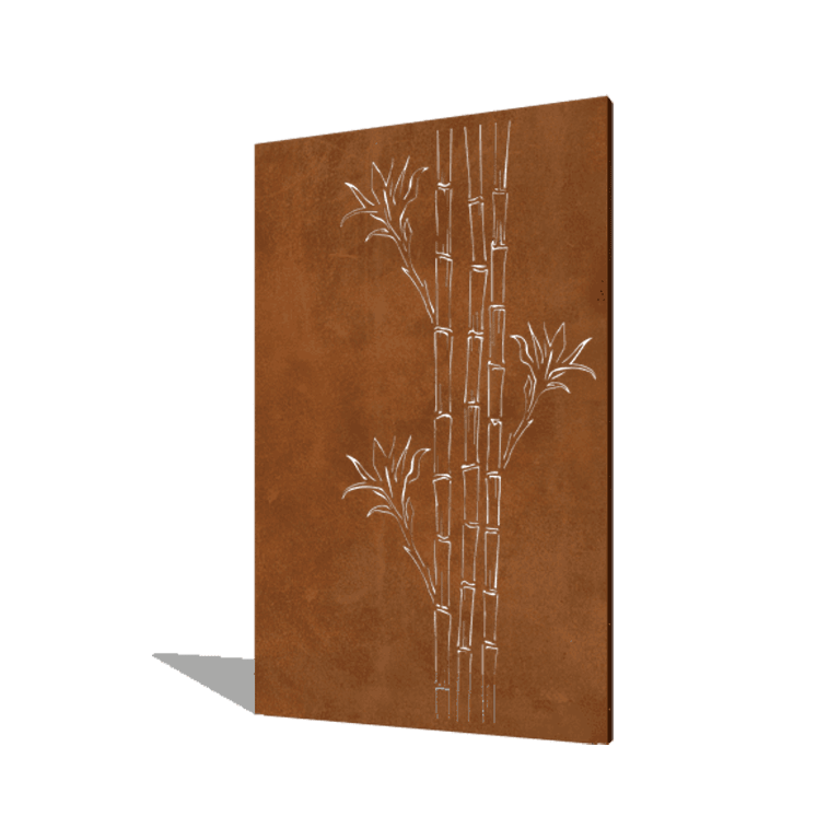 Panou de grădină din oțel corten bambus 120 x 6 x 190 cm