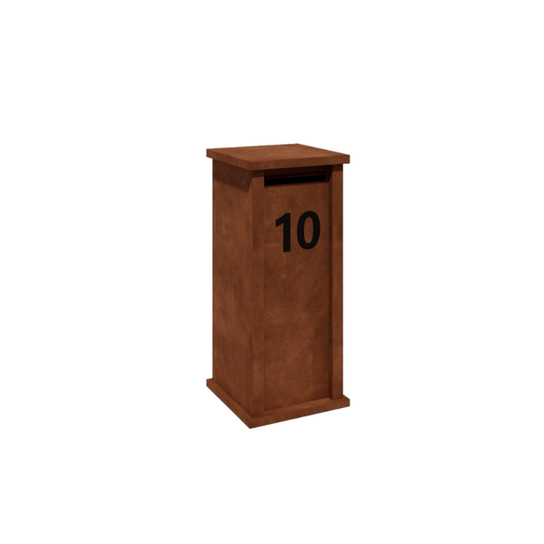 Cutie poștală din oțel corten - Arizona S - 40 x 40 x 100 cm