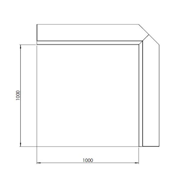 Perete de susținere din oțel corten colț interior 100 x 100 cm (înălțime 40 cm)