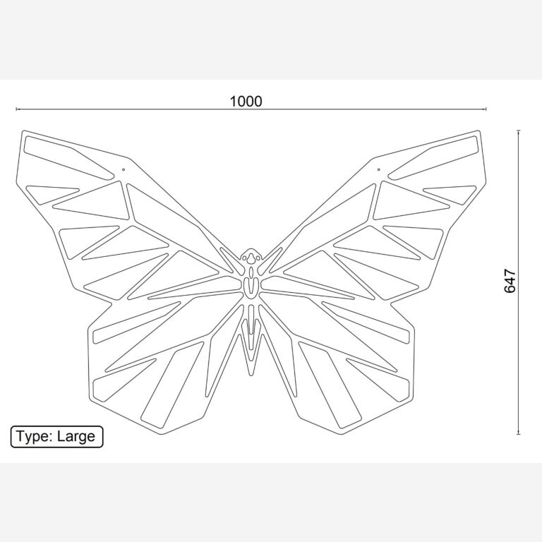 Decor de perete din metal Fluture 2.0