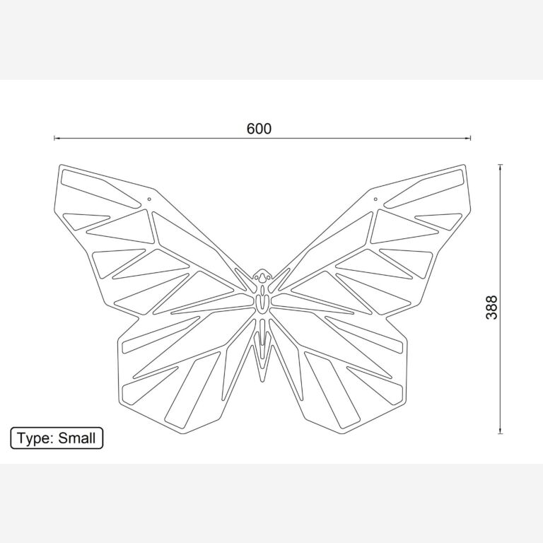 Decor de perete din metal Fluture 2.0
