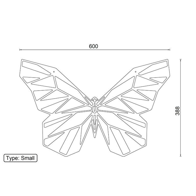Decor de perete din metal Fluture 2.0