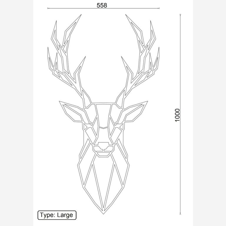 Decor de perete din metal Cerb 1.0