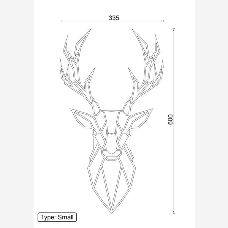Decor de perete din metal Cerb 1.0